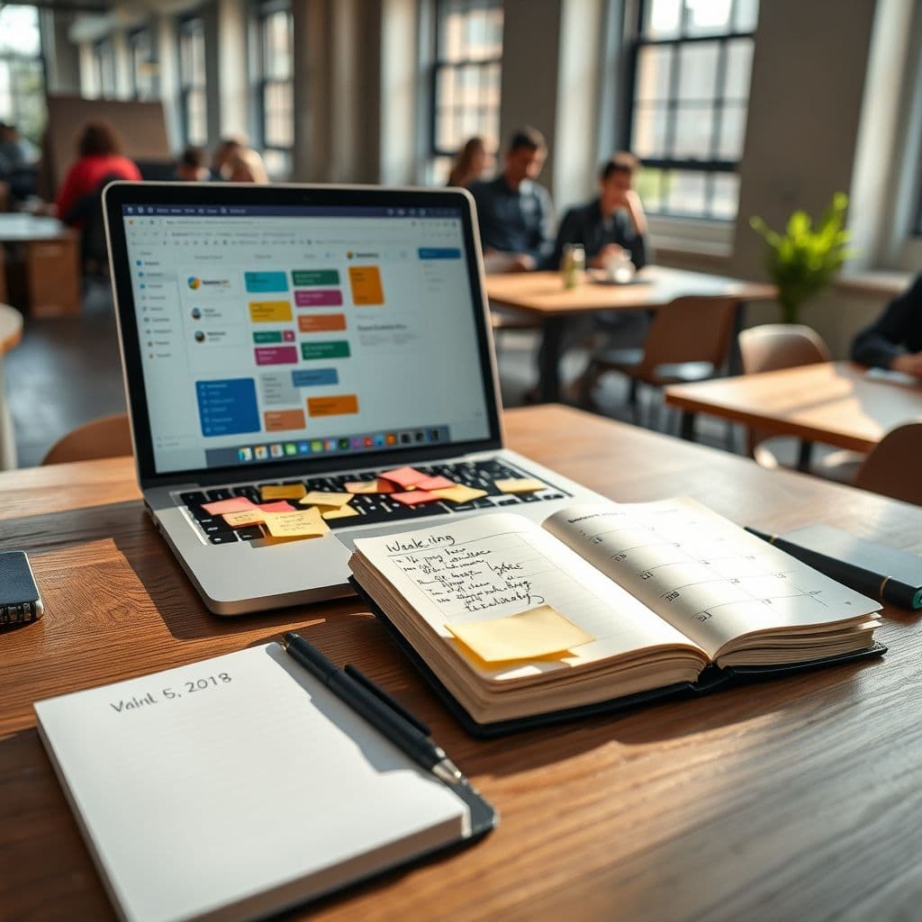 A TAM using project management tools to organize tasks.