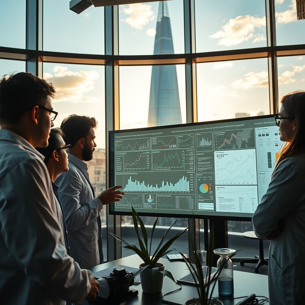 A team analyzing data to identify areas for improvement.