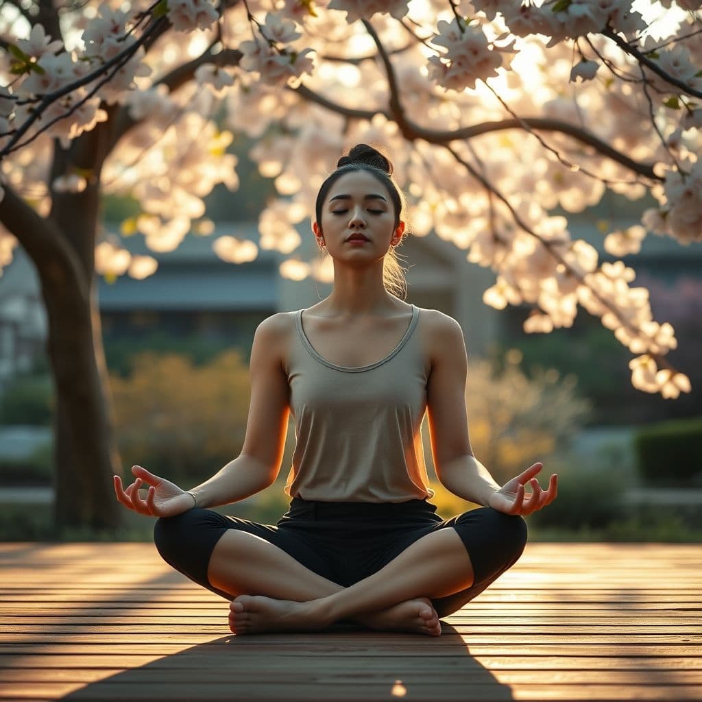 A person meditating to master emotional intelligence, surrounded by a calm and serene environment.