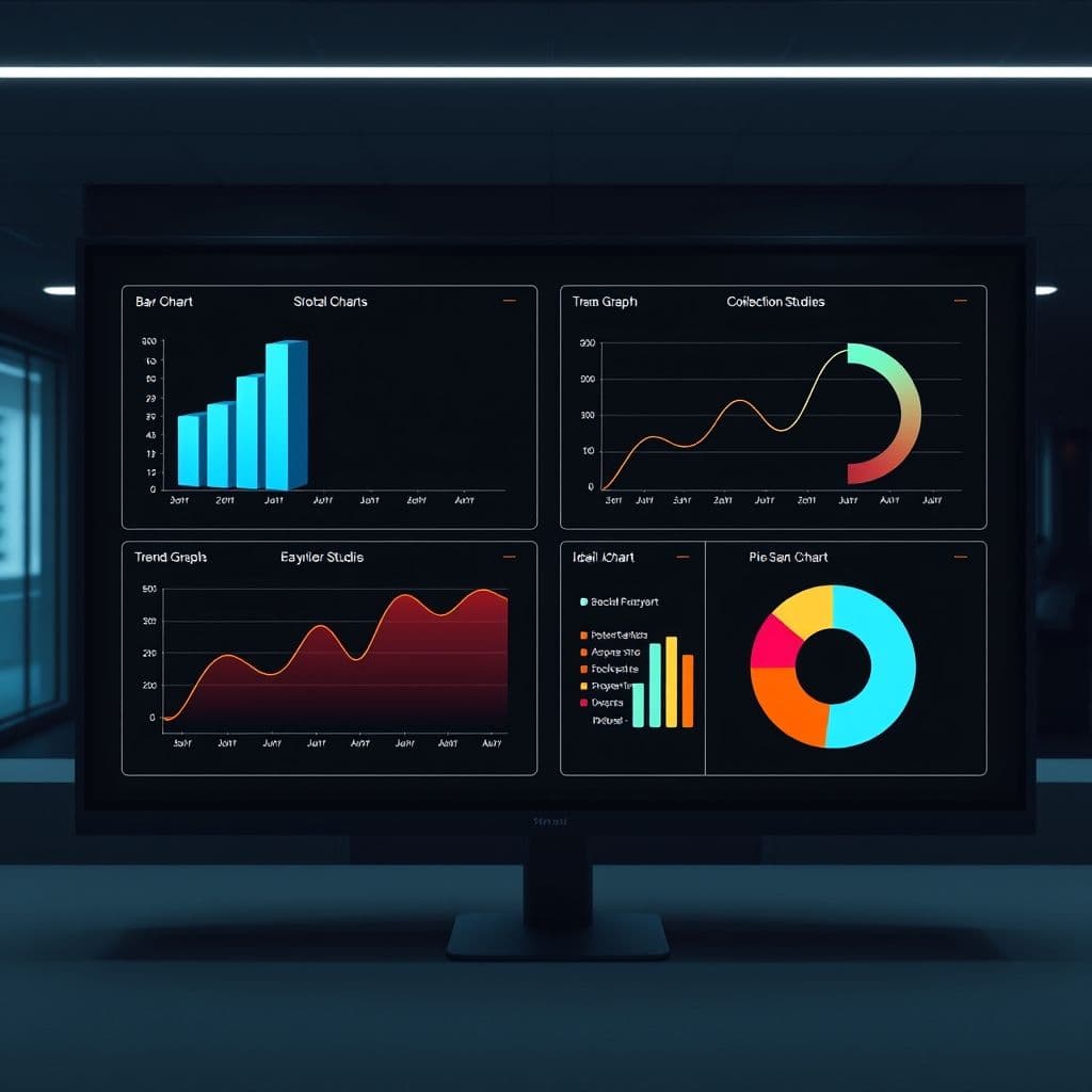 Examples of different data visualization techniques for various data types.
