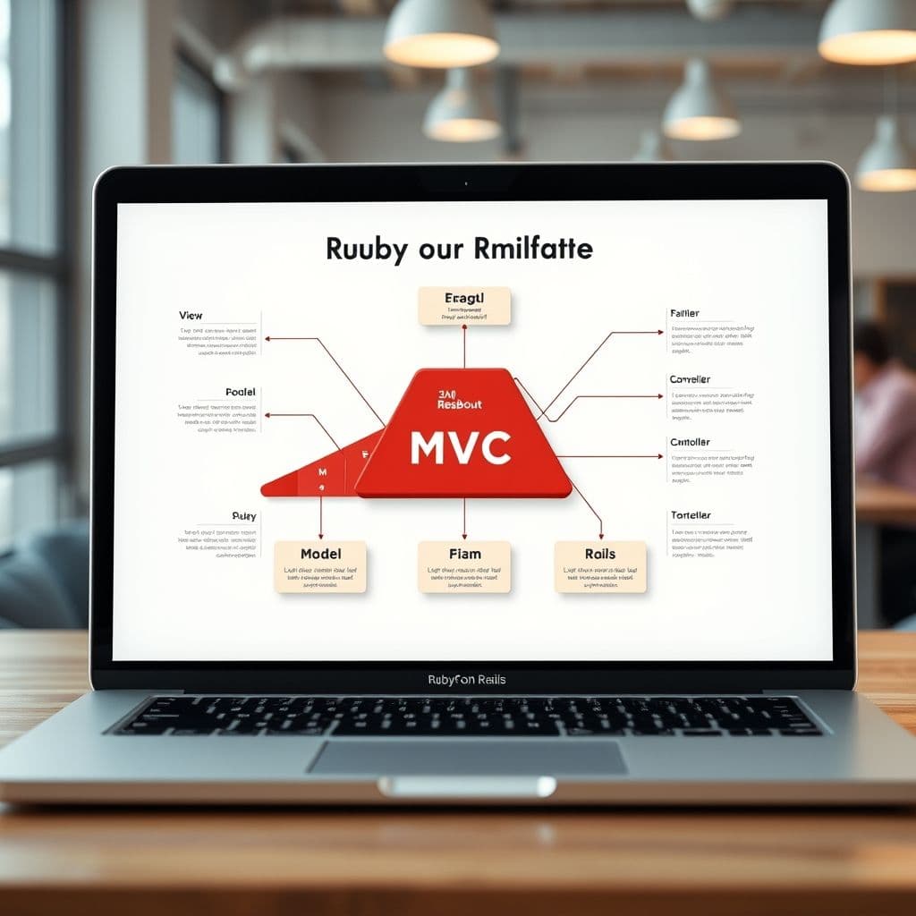 Diagram of Ruby on Rails MVC architecture.