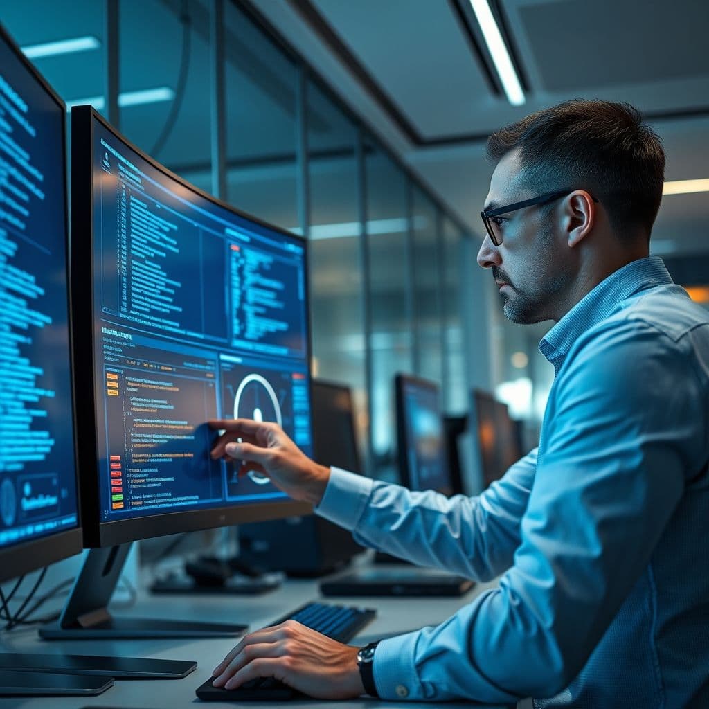 A cybersecurity professional performing a vulnerability assessment.
