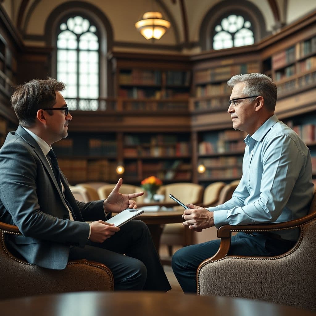 Illustration of two people resolving a conflict through effective communication.