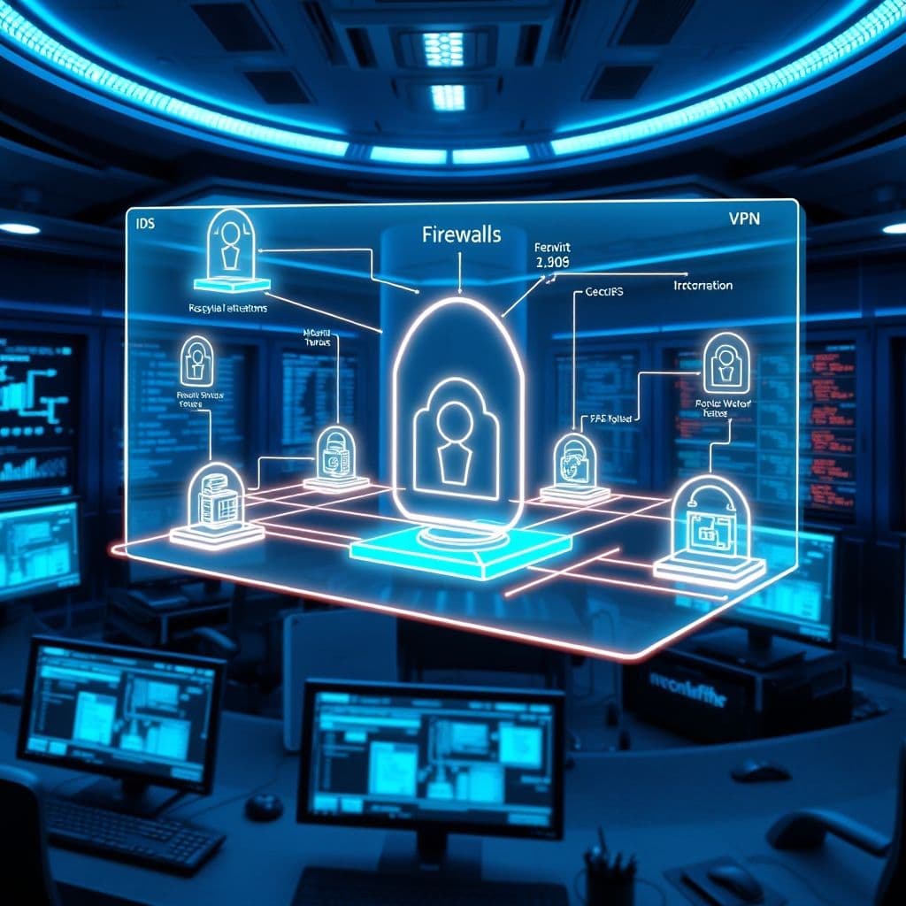 Network security infrastructure diagram.