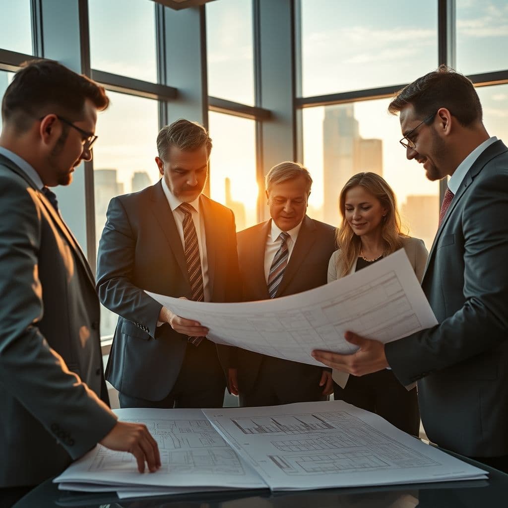 A professional facilities manager overseeing a modern office building.