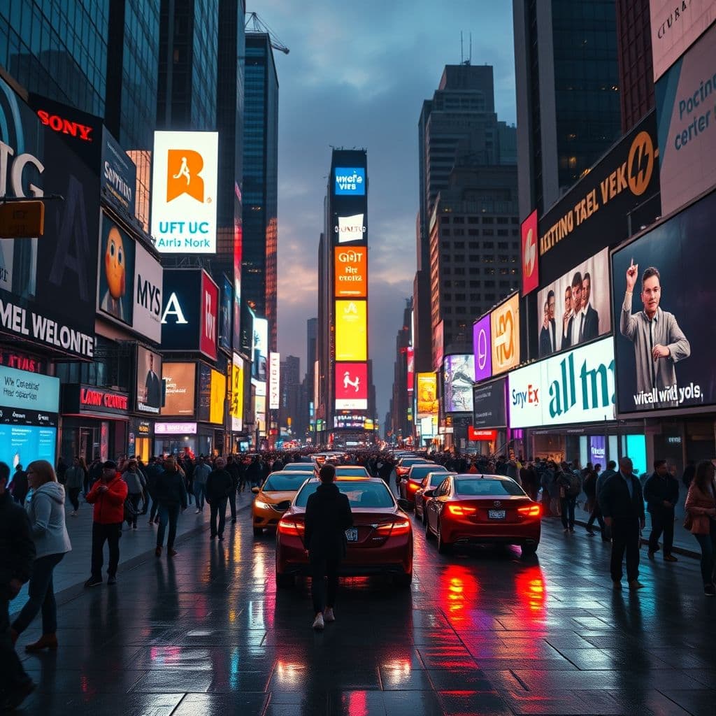 A futuristic depiction of computer vision technology analyzing real-world scenes.