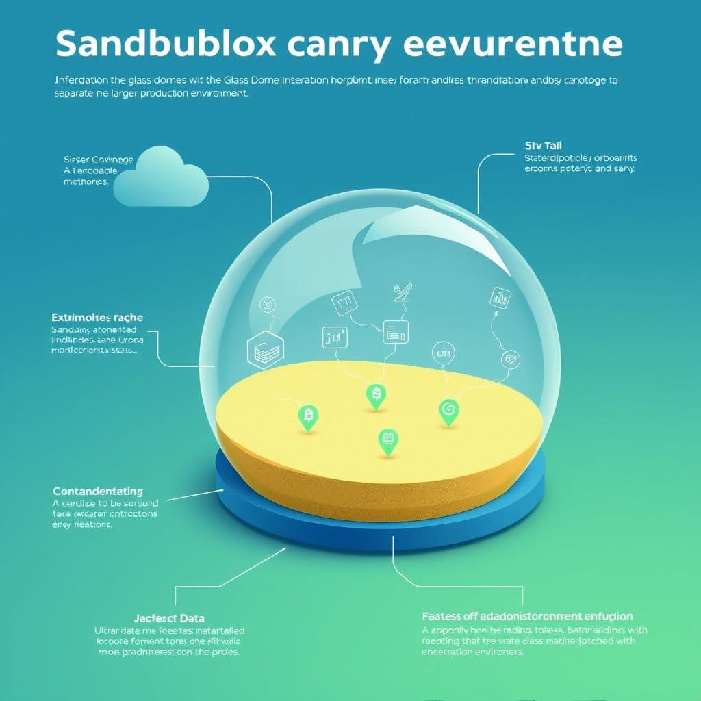 Conceptual diagram showing sandbox environment separated from production with data flowing between them