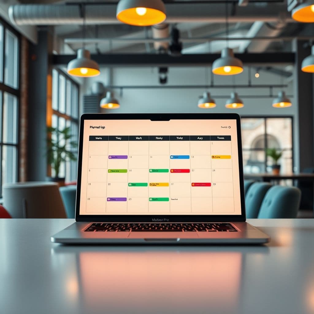 A digital calendar with color-coded tasks based on priority.