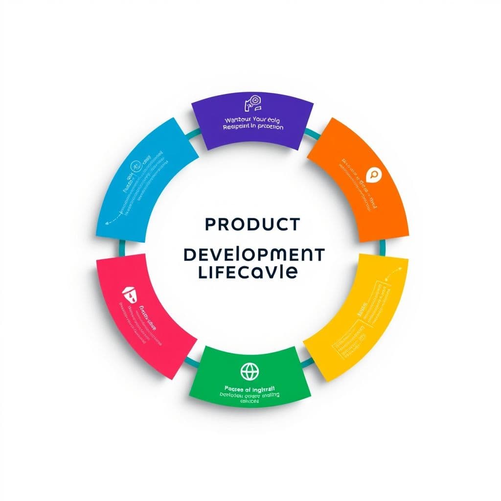 Visual representation of the product development lifecycle stages