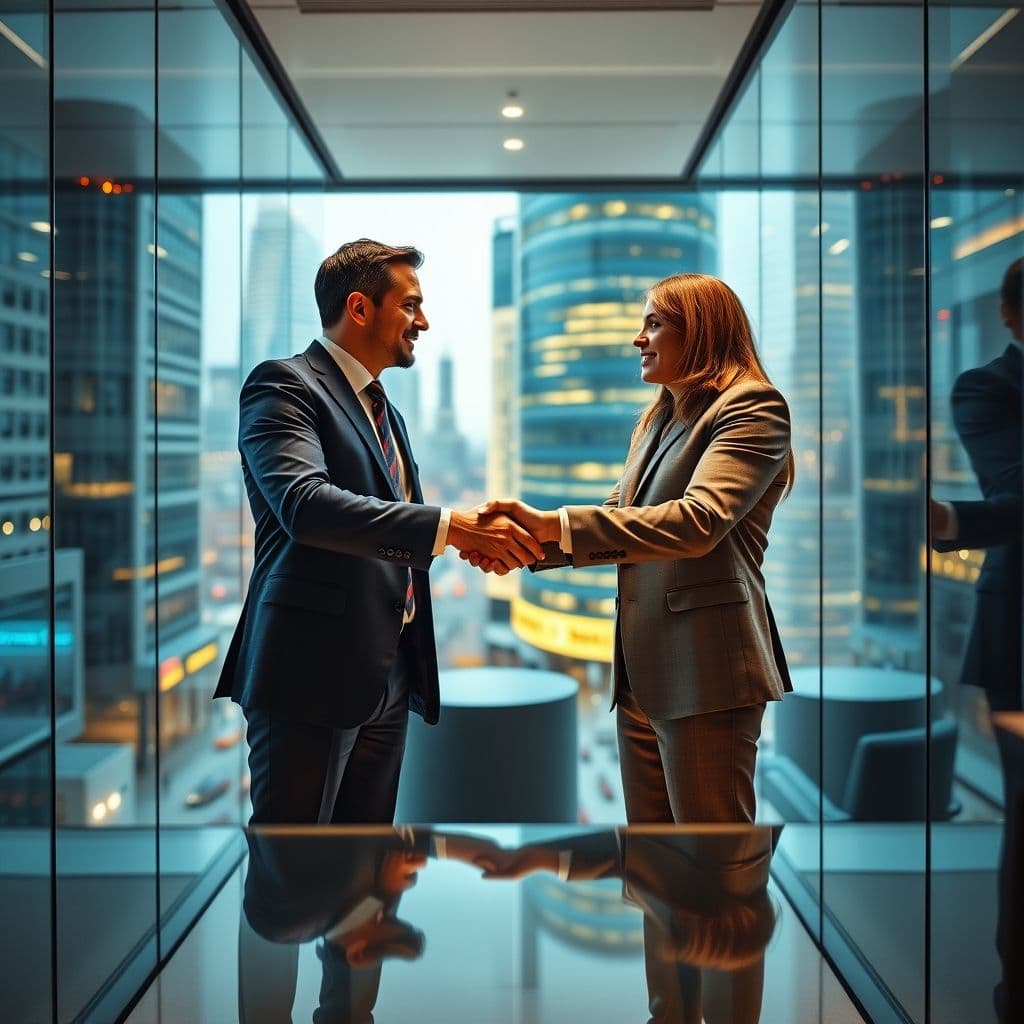 A professional handshake symbolizing clear communication and expectation setting.