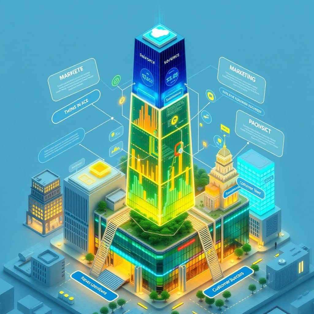 Illustration of Revenue Operations aligning sales, marketing, and customer success.