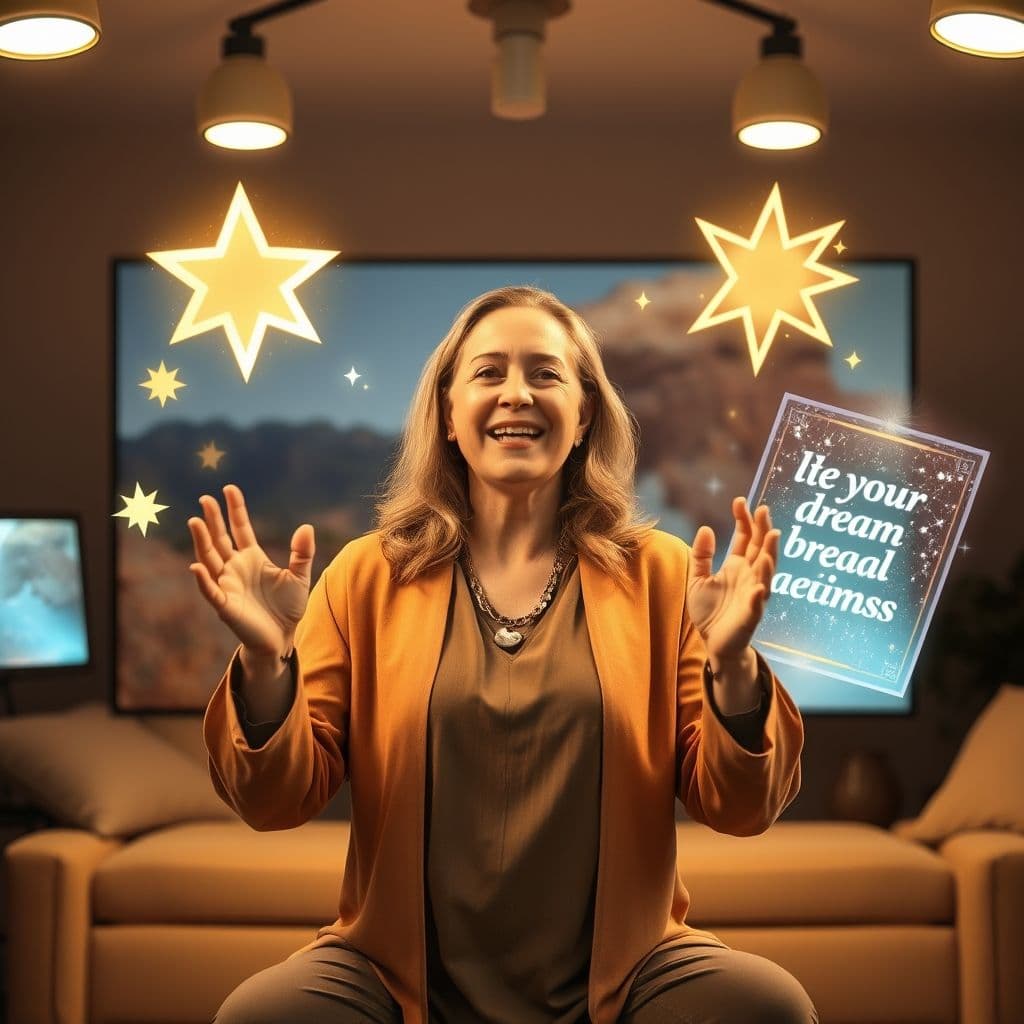 A spiritual teacher delivering an inspiring webinar about manifesting dreams