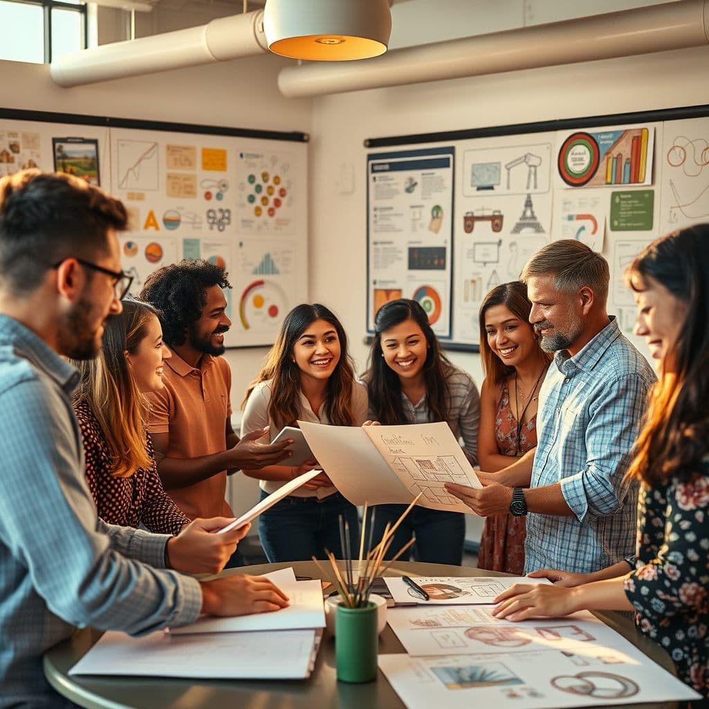 A Creative Director brainstorming ideas with a team.