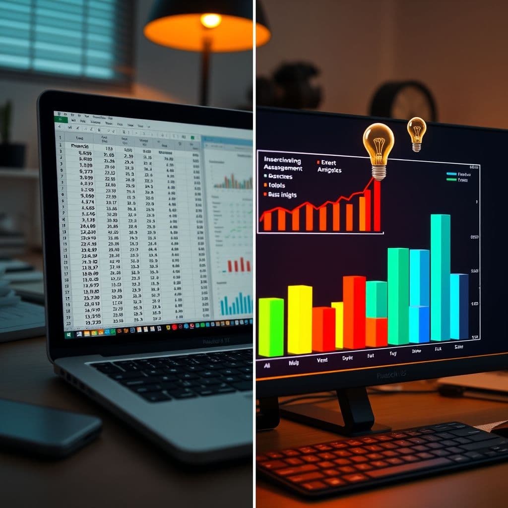 Comparison of raw data versus visualized data.