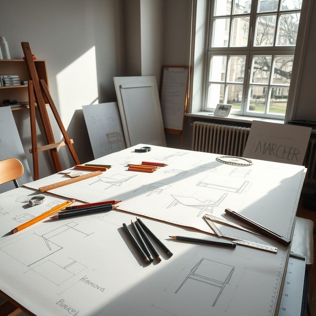 Collection of chair design sketches showing different proportions and styles