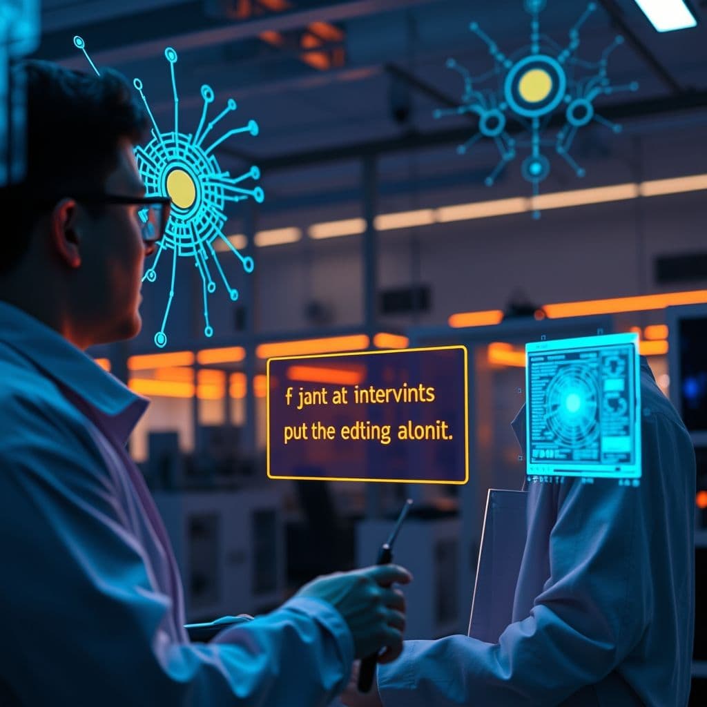 A futuristic illustration of AI and human collaboration through prompt engineering.