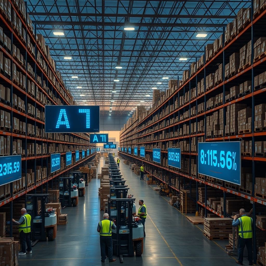 Visual representation of capacity planning in a warehouse.