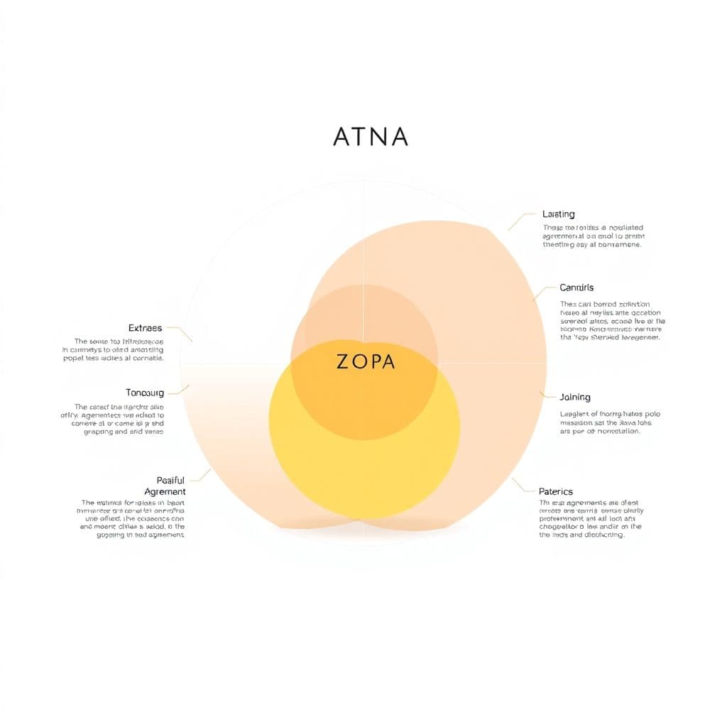 Illustration of BATNA and ZOPA concepts in negotiation.