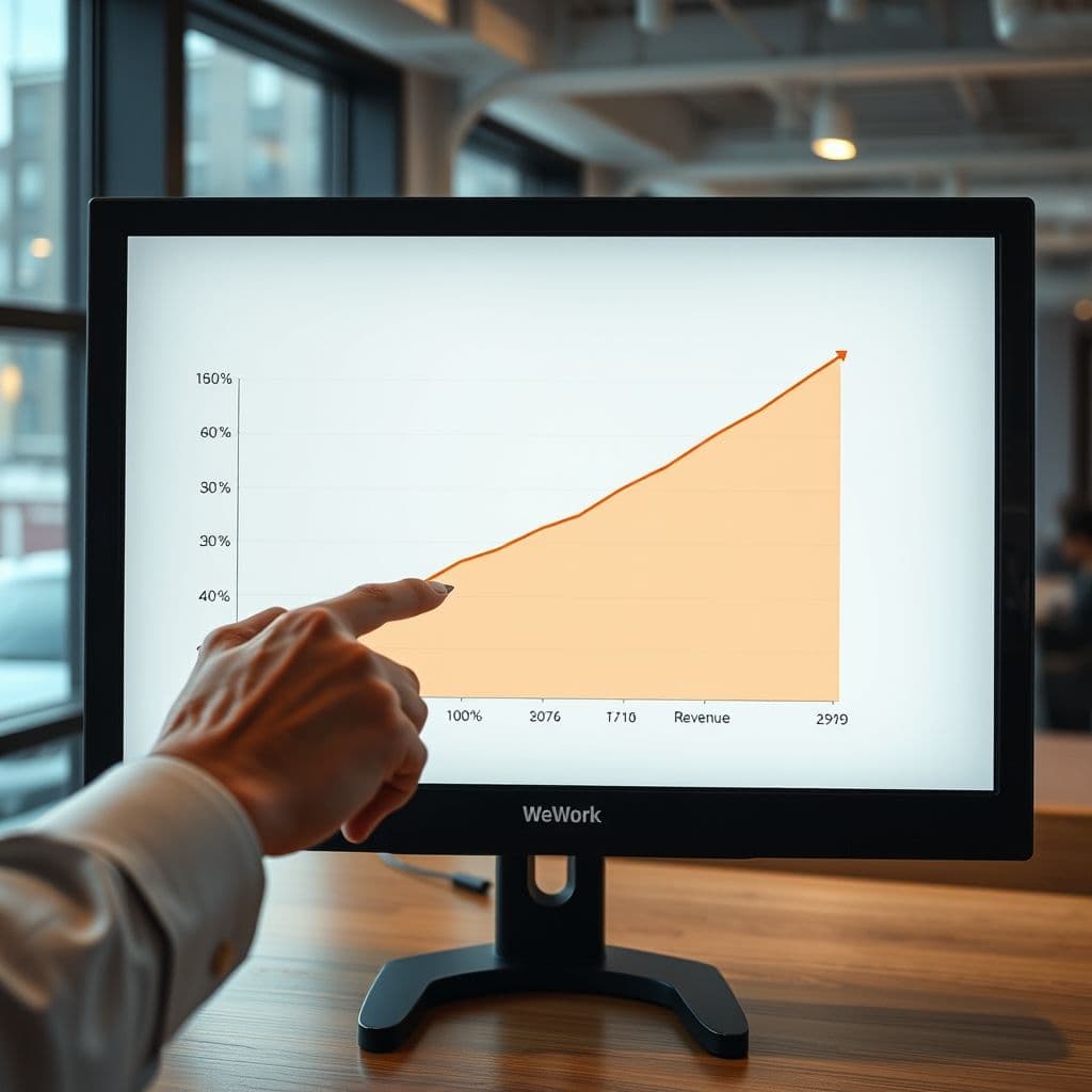 A regression analysis graph showing the relationship between advertising spend and revenue.