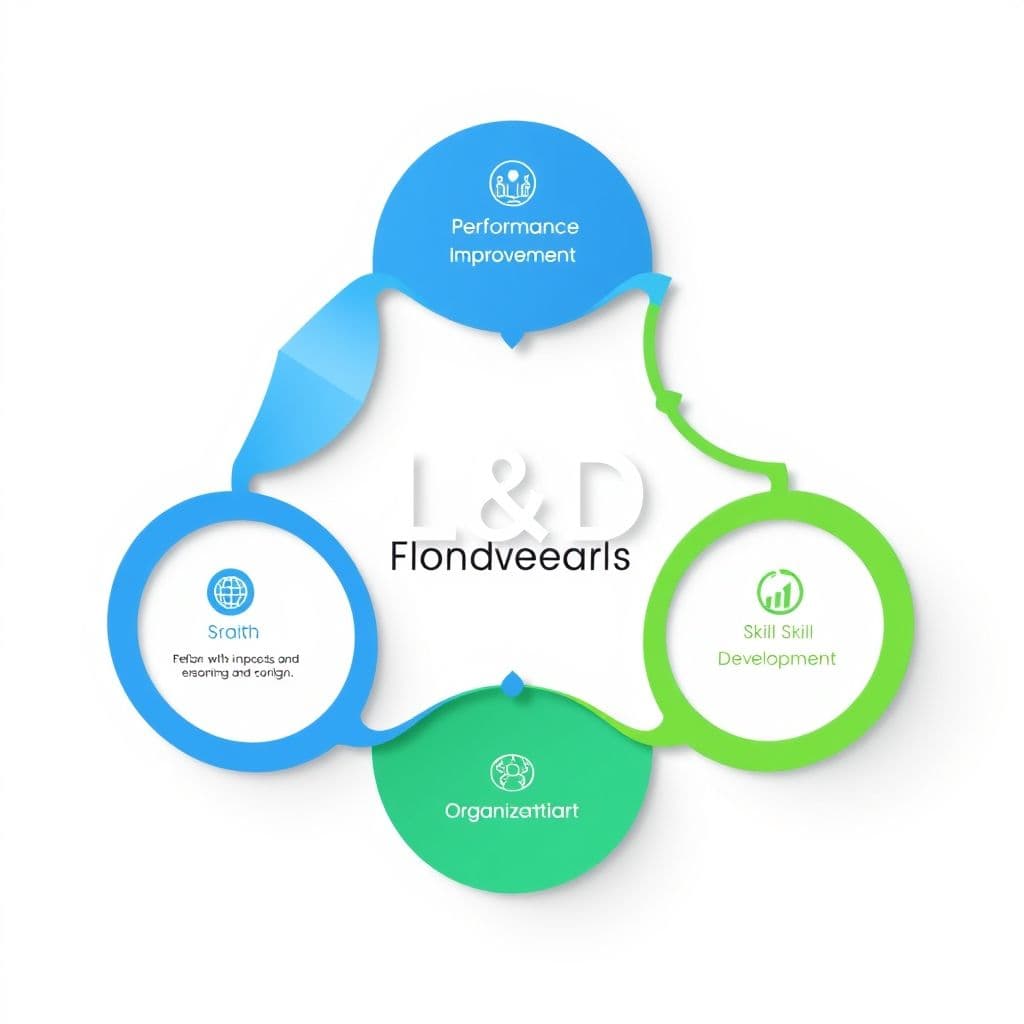 Visual representation of Learning and Development fundamentals with interconnected elements