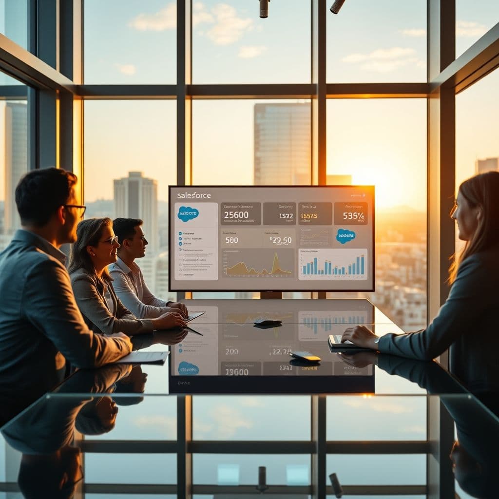 Illustration of a sales team analyzing revenue enablement strategies.