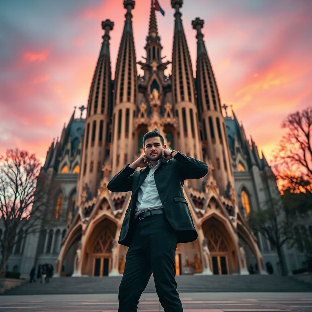 A confident professional standing tall in a power pose.