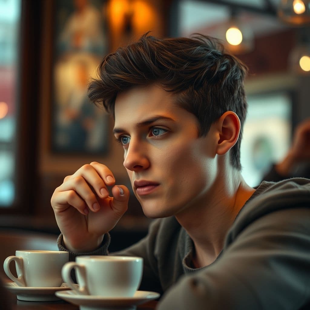 Illustration of a person practicing active listening with eye contact and nodding.