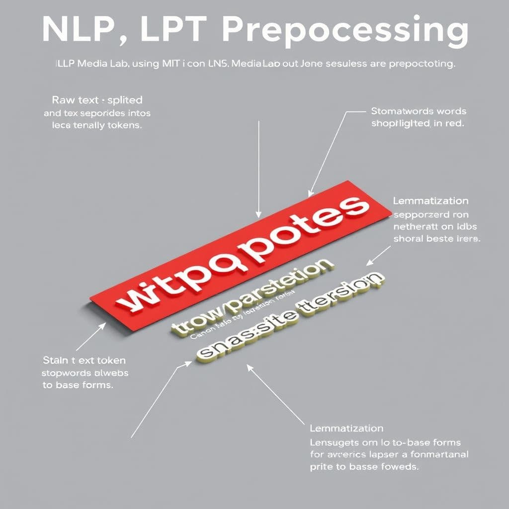 Illustration of tokenization and lemmatization in NLP.