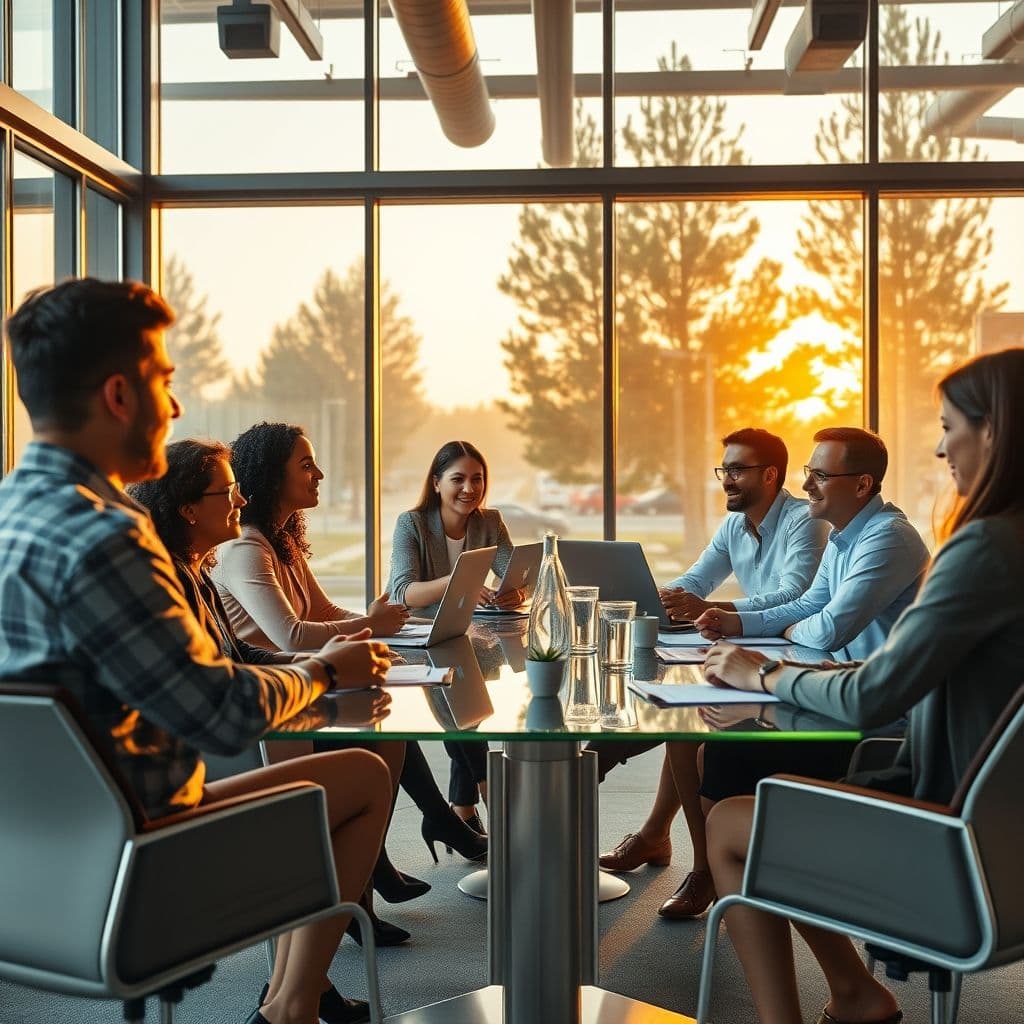A professional People Generalist engaging with employees in a modern office environment.
