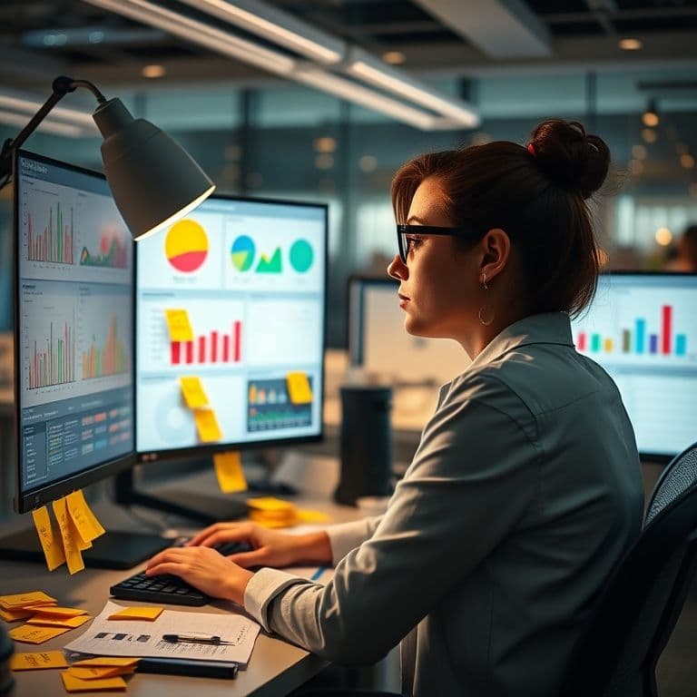 HR professional analyzing employee engagement survey results and planning interventions