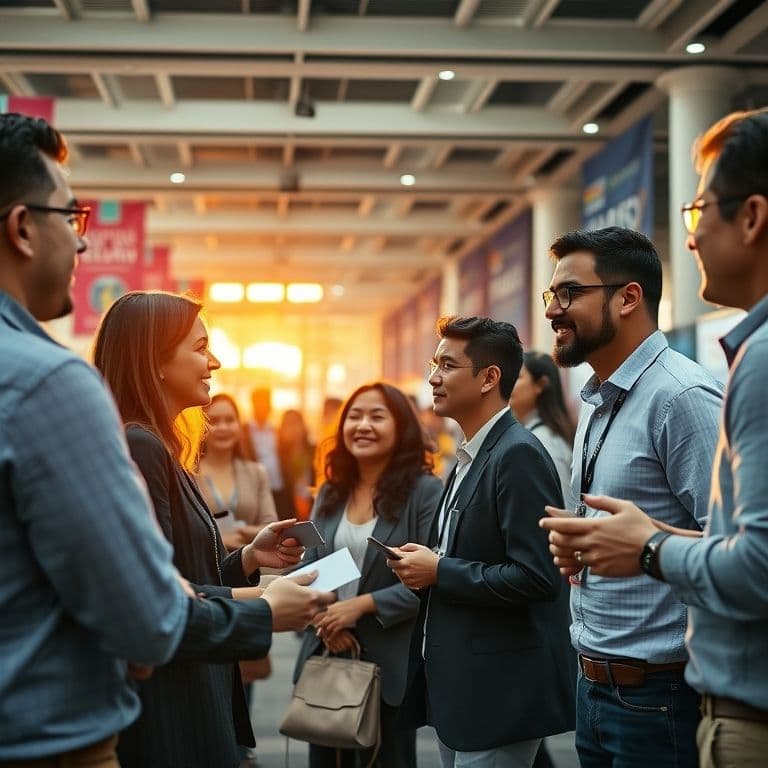HR professionals networking at industry conference and sharing best practices