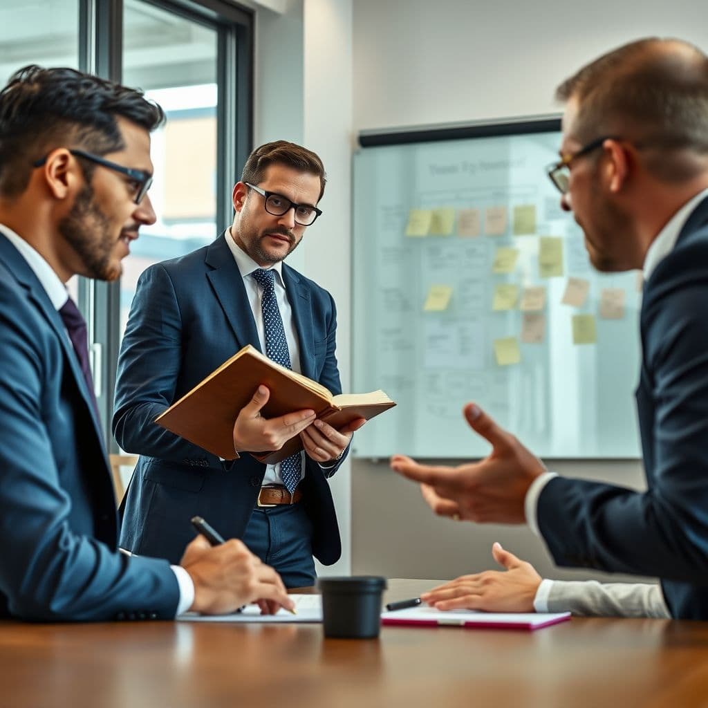 A Technical Account Manager actively listening to a client during a meeting.