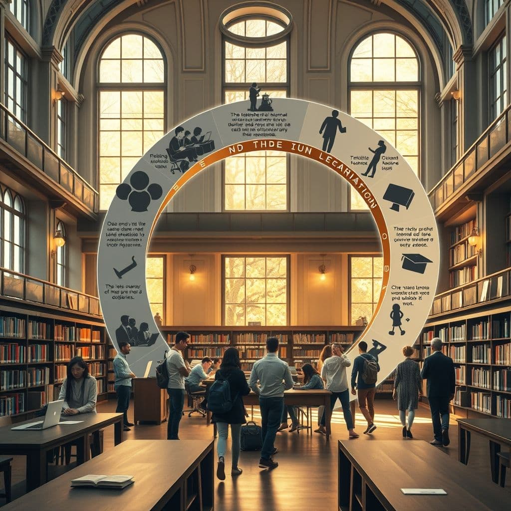 Visual representation of the transformative learning process with interconnected phases