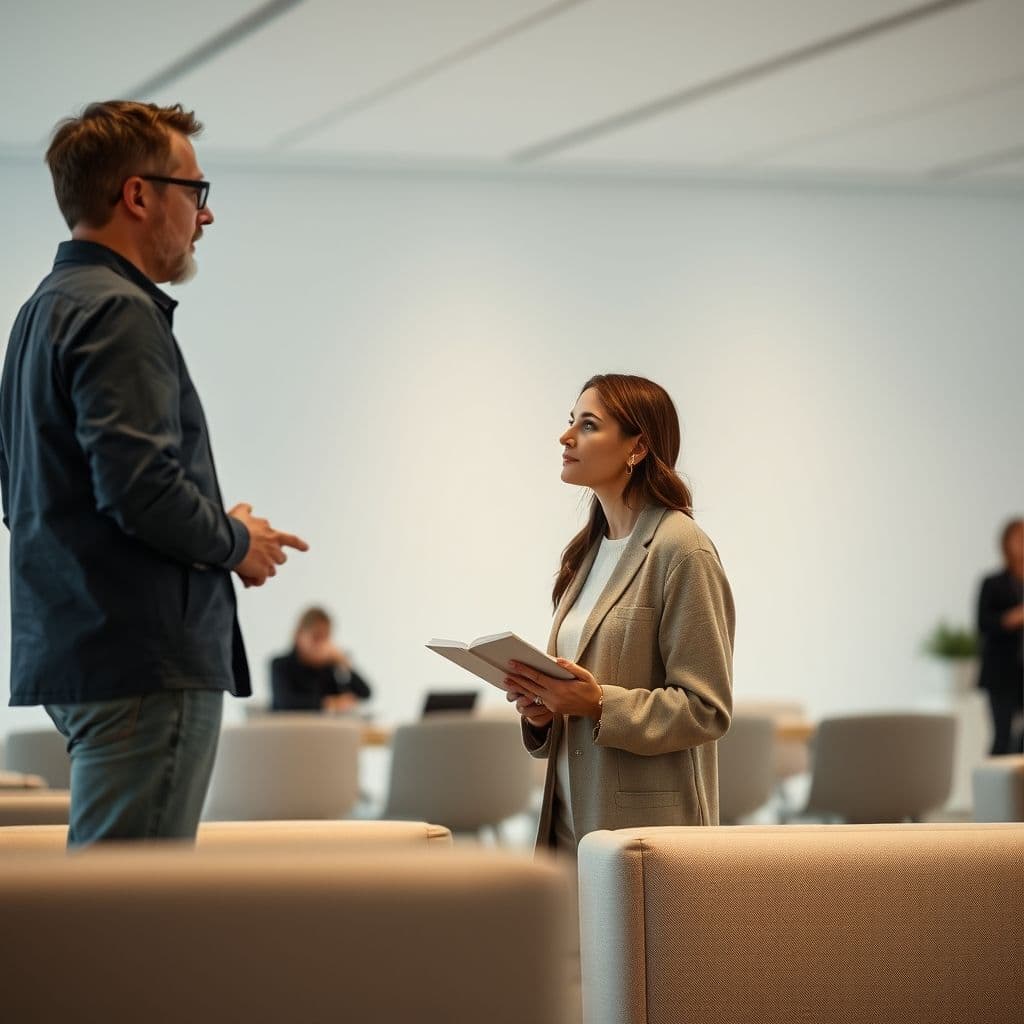 Illustration of active listening in a professional setting.