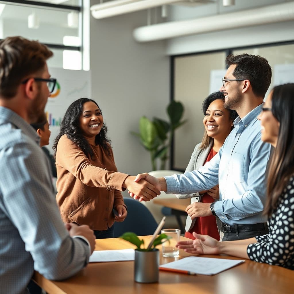 Customer success manager building relationships through collaborative meetings