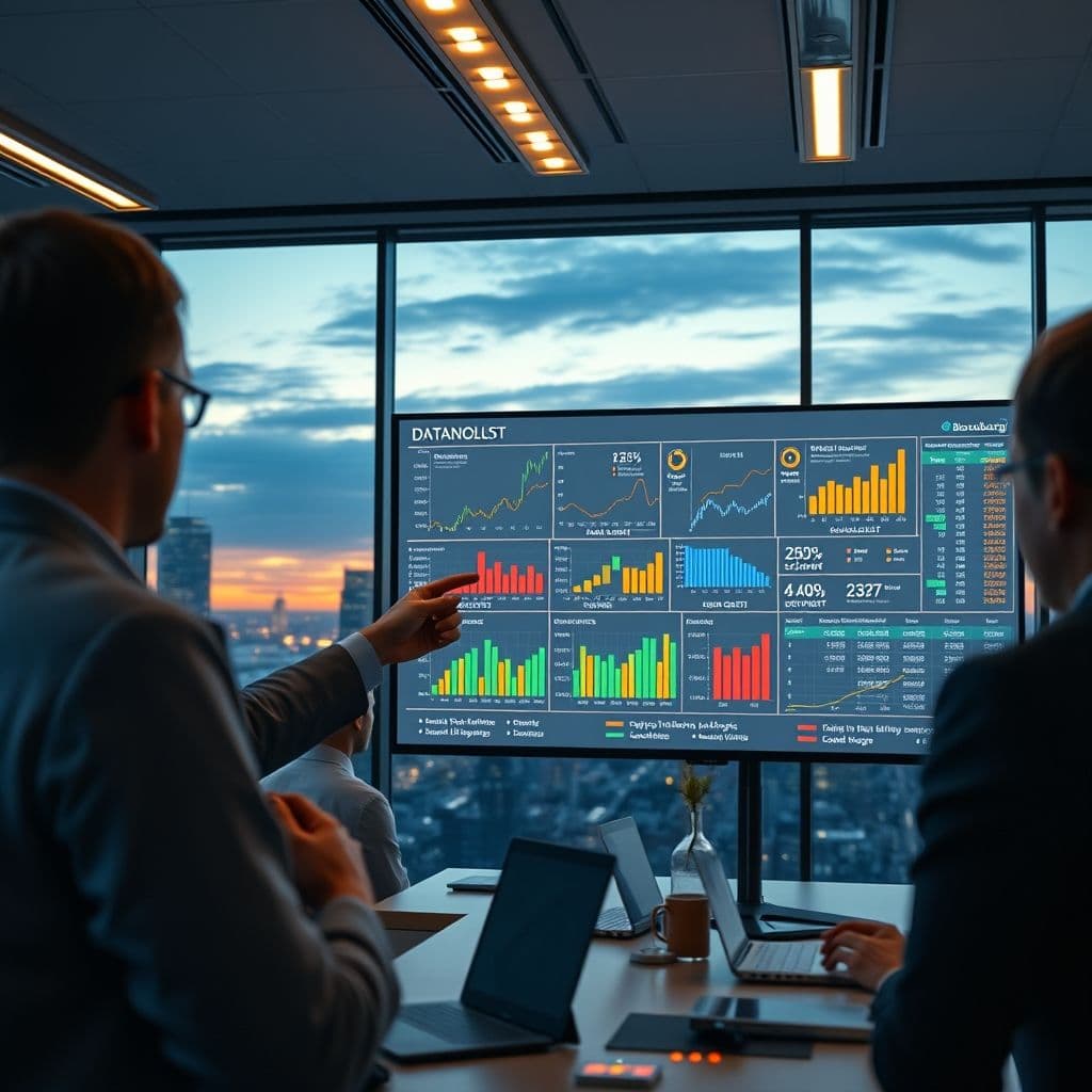 A vibrant data visualization dashboard telling a compelling story with charts and graphs.