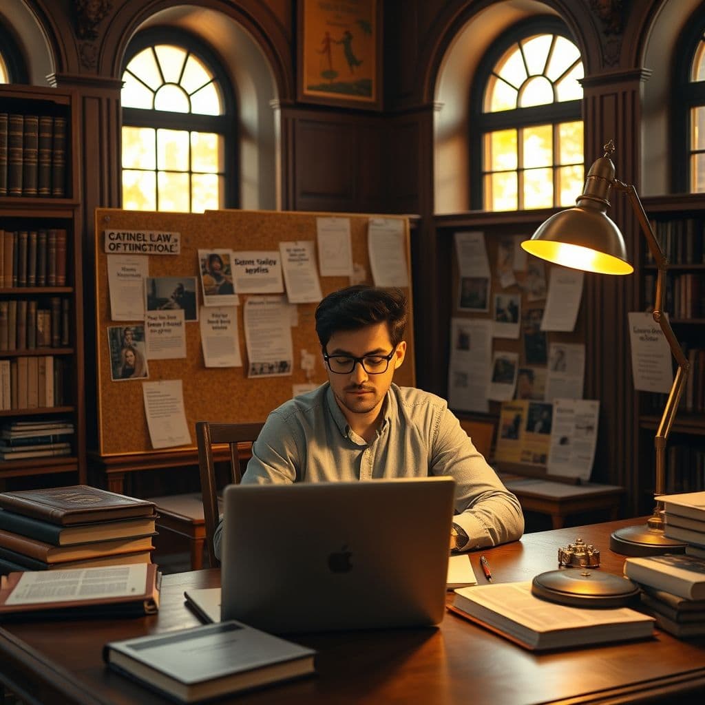 A person researching manifestation techniques with books and vision boards
