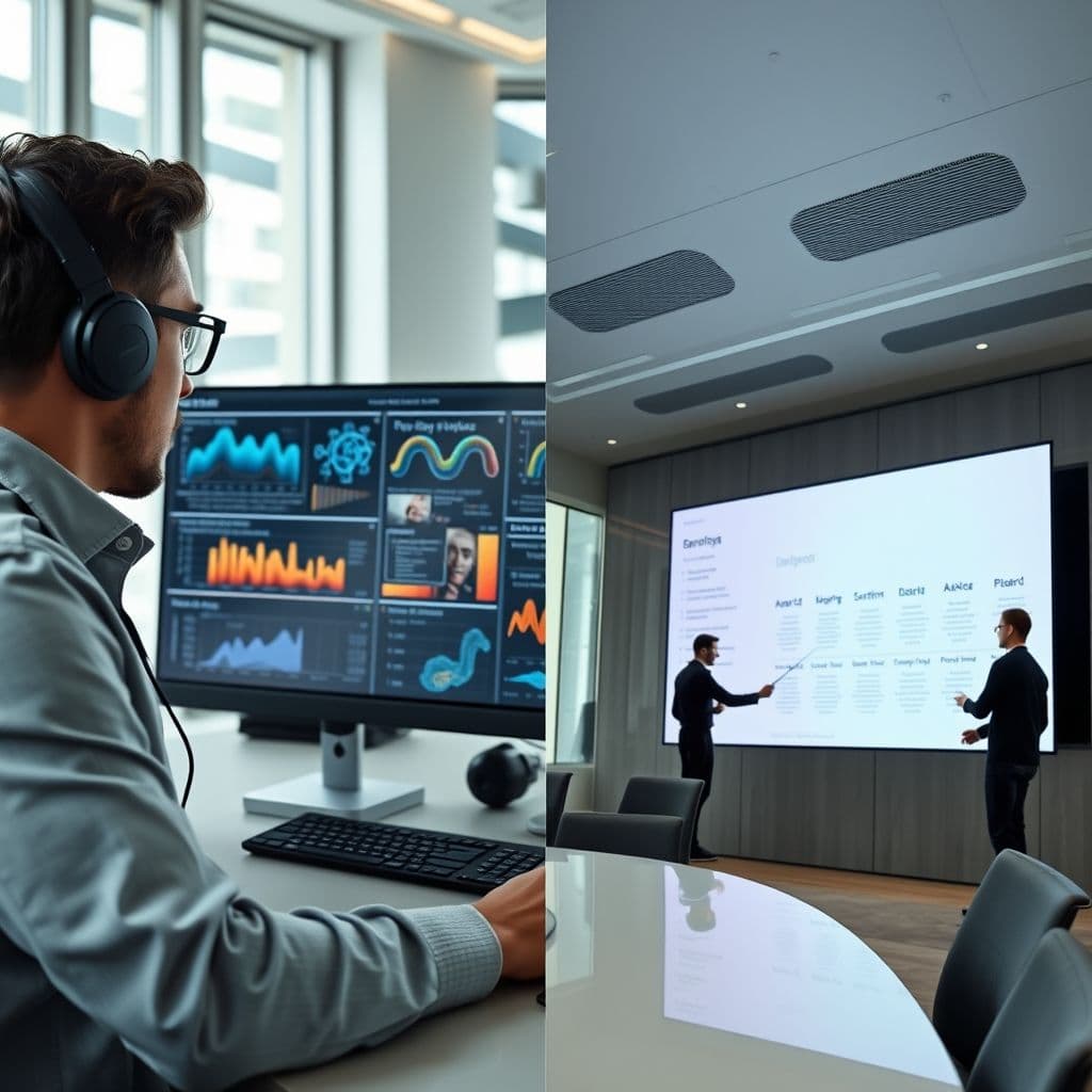 AI Product Manager balancing technical and strategic tasks.