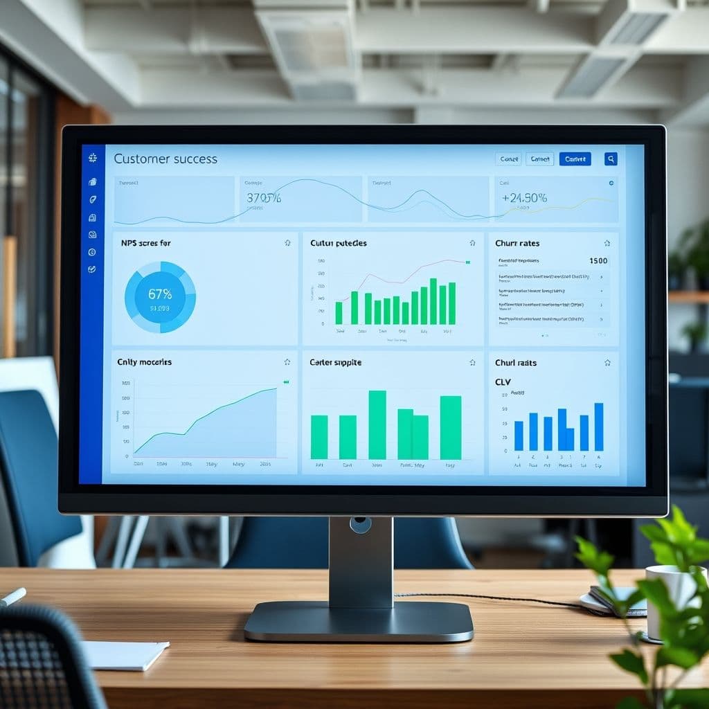 Customer success metrics dashboard showing key performance indicators