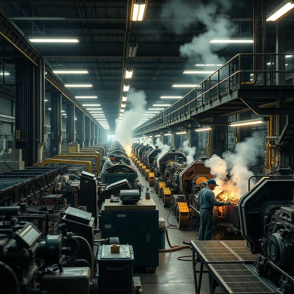 Illustration of operations management in a manufacturing setting.
